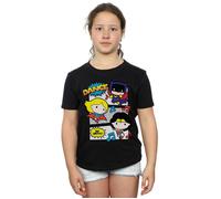 DC Comics Girl's Chibi Super Friends Dance Cotton T-Shirt in Black | Size: 5-6 Years DC Comics Black 5-6 Years