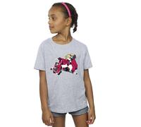 DC Comics Girl's Harley Quinn Rollerskates Cotton T-Shirt in Grey | Size: 3-4 Years DC Comics Grey 3-4 Years