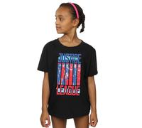 DC Comics Girl's Justice League Movie Team Flag Cotton T-Shirt in Black | Size: 5-6 Years DC Comics Black 5-6 Years
