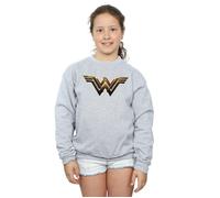 DC Comics Girl's Justice League Movie Wonder Woman Emblem Sweatshirt in Grey | Size: 7-8 Years DC Comics Grey 7-8 Years