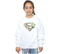DC Comics Girl's Supergirl Floral Shield Sweatshirt in White | Size: 3-4 Years DC Comics White 3-4 Years