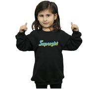 DC Comics Girl's Supergirl Text Logo Sweatshirt in Black | Size: 7-8 Years DC Comics Black 7-8 Years