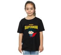 DC Comics Girl's Superman My Dad Is My Hero Cotton T-Shirt in Black | Size: 3-4 Years DC Comics Black 3-4 Years