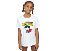 DC Comics Girl's Superman My Dad Is My Hero Cotton T-Shirt in White | Size: 5-6 Years DC Comics White 5-6 Years