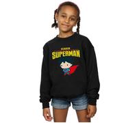 DC Comics Girl's Superman My Dad Is My Hero Sweatshirt in Black | Size: 12-13 Years DC Comics Black 12-13 Years