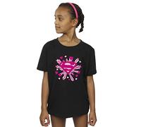 DC Comics Girls Superman Pink Hearts and Stars Logo T-Shirt Black 5-6 Years