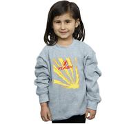 DC Comics Girl's The Flash Lightning Bolts Sweatshirt in Grey | Size: 9 Years DC Comics Grey 9 Years