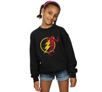 DC Comics Girl's The Flash Running Emblem Sweatshirt in Black | Size: 5-6 Years DC Comics Black 5-6 Years