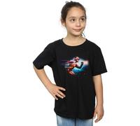 DC Comics Girl's The Flash Sparks Cotton T-Shirt in Black | Size: 5-6 Years DC Comics Black 5-6 Years