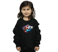 DC Comics Girl's The Flash Sparks Sweatshirt in Black | Size: 7-8 Years DC Comics Black 7-8 Years