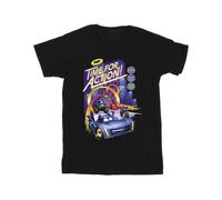 DC Comics Girl's Time For Action Cotton T-Shirt in Black | Size: 5-6 Years DC Comics Black 5-6 Years