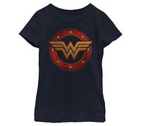 DC Comics Girl's Wonder Woman Metal Logo T-Shirt (Pack of 1)