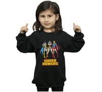 DC Comics Girl's Wonder Woman Super Power Group Sweatshirt in Black | Size: 9 Years DC Comics Black 9 Years