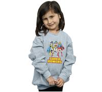 DC Comics Girl's Wonder Woman Super Power Group Sweatshirt in Grey | Size: 12-13 Years DC Comics Grey 12-13 Years