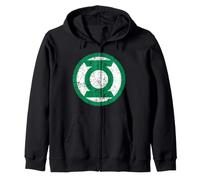 DC Comics Green Lantern Corps Cracked Weathered Ring Zip Hoodie