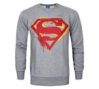 DC Comics Grey Superman Stencil Logo Sweatshirt Mens