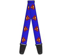 DC Comics Guitar Strap, Superman Shield Blue, 2 Inches Wide