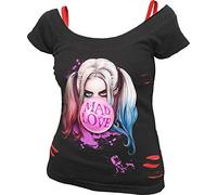 dc comics - Harley Quinn - Mad Love - 2in1 Red Ripped Top Black