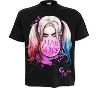HARLEY QUINN - MAD LOVE - Front Print T-Shirt Black Spiral Black XXL