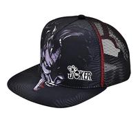 DC Comics Joker Trucker Hat, Adult Baseball Cap with Flat Brim, Black, One Size, Black, One Size