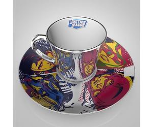 DC Comics Justic League Collectors Plate & Mirror Mug Set