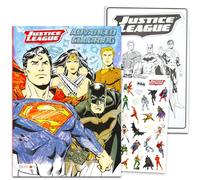DC Comics Justice Leage Advanced Coloring Book Set - Bundle with Adult Justice League Coloring Book Featuring Superman, Batman, Wonder Woman, More Plus Stickers | Superman Adult Coloring Book