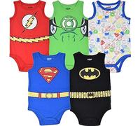DC Comics Justice League Baby Boys 5 Pack Sleeveless Bodysuits