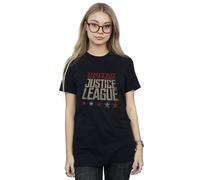 DC Comics Women's Justice League Movie United We Stand Cotton Boyfriend T-Shirt in Black | Size: 3XL DC Comics Black 3XL
