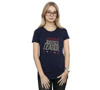 DC Comics Women's Justice League Movie United We Stand Cotton T-Shirt in Navy | Size: Medium DC Comics Navy M