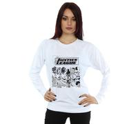DC Comics Women's Justice League Stripes Sweatshirt in White | Size: Medium DC Comics White M