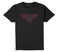 Justice League Wonder Woman Retro Grid Logo Men's T-Shirt - Black - 3XL