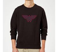 Justice League Wonder Woman Retro Grid Logo Sweatshirt - Black - M