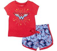 DC Comics Justice League Wonder Woman T-Shirt and Active Retro Dolphin Shorts Outfit Set Infant to Big Kid