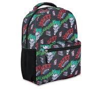 DC Comics Kids Batman Backpack - Batman, Superman, The Joker Superhero Bookbag for Boys Girls Toddlers and Adults, Joker Black, 18 inches x 13 inches x 6 inches