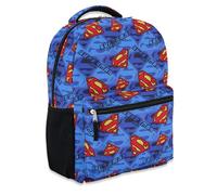 DC Comics Kids Batman Backpack - Batman, Superman, The Joker Bookbag for Boys Girls Toddlers and Adults School Bag, Superman Blue