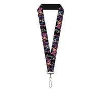 DC Comics Lanyard, Batman Batgirl and Joker Comic Book Face Close Ups Black, Elastic, Black, 44" x 1"