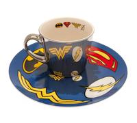 Dc Comics Logo Mug & Plate Set In Off White Off White One Size