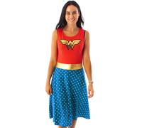 DC Comics Wonder Woman Dress For Women Cosplay Dress Red OR Blue Options | Ladies Fancy Dress Party Outfit Gifts S
