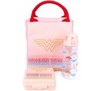 DC Comics Lunch Bag Bottle and Snack Pot | Womens Pink | Official Merch