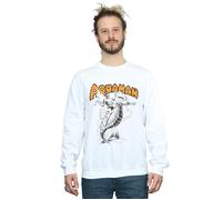 DC Comics Men's Aquaman Mono Action Pose Sweatshirt in White | Size: 5XL DC Comics White 5XL