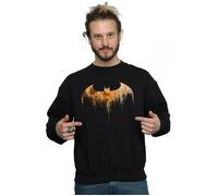 DC Comics Men's Batman Arkham Knight Halloween Moon Logo Fill Sweatshirt in Black | Size: 3XL DC Comics Black 3XL