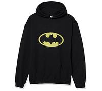 DC Comics Men's Batman Basic Logo Pullover Hoodie Hooded Sweatshirt, Black, L