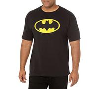 DC Comics Men's Batman Basic Logo T-Shirt, Black, Large