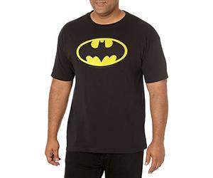 DC Comics Men's Batman Basic Logo T-Shirt, Black, Large