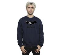 DC Comics Men's Batman Black Stare Logo Sweatshirt in Navy | Size: Large DC Comics Navy L