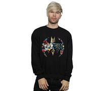DC Comics Men's Batman Comic Book Logo Sweatshirt Black X-Large