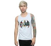 DC Comics Men's Batman Comic Book Logo Vest Sport Grey XX-Large
