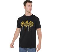 DC Comics Men's Batman Graffiti Logo T-Shirt in Black | Size: 2XL DC Comics Black 2XL