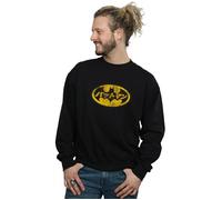 DC Comics Men's Batman Logo Yellow Sweatshirt in Black | Size: 3XL DC Comics Black 3XL