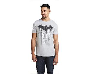 DC Comics Men's Batman Paint T Shirt, Sports Grey, S UK
